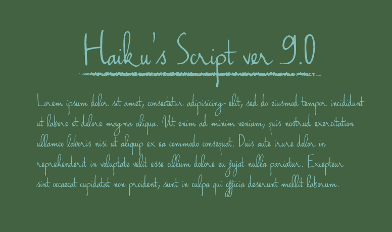 Haiku's Script v.09 font